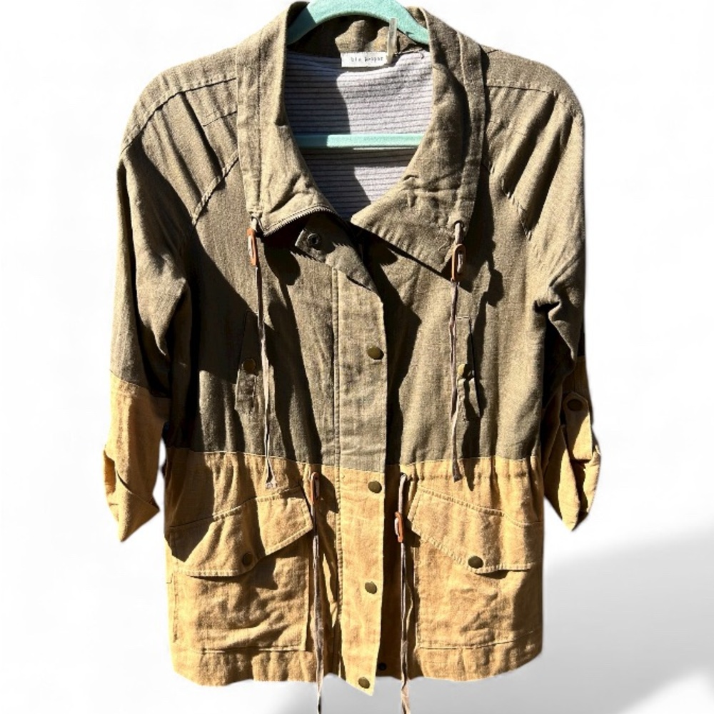 Blu Pepper Olive and Tan Utility Jacket